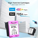 67XL Ink, Black/Color Combo 2-Pack for DeskJet 2755e/Envy 6455e Printers