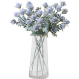 3 Pack Artificial Thistle Flowers Eryngiums Faux Plants Floral Tree Picks Christmas Greenery Picks And Sprays For Garden Wedding Prom Party Bouquet Floral Arrangement (Blue)