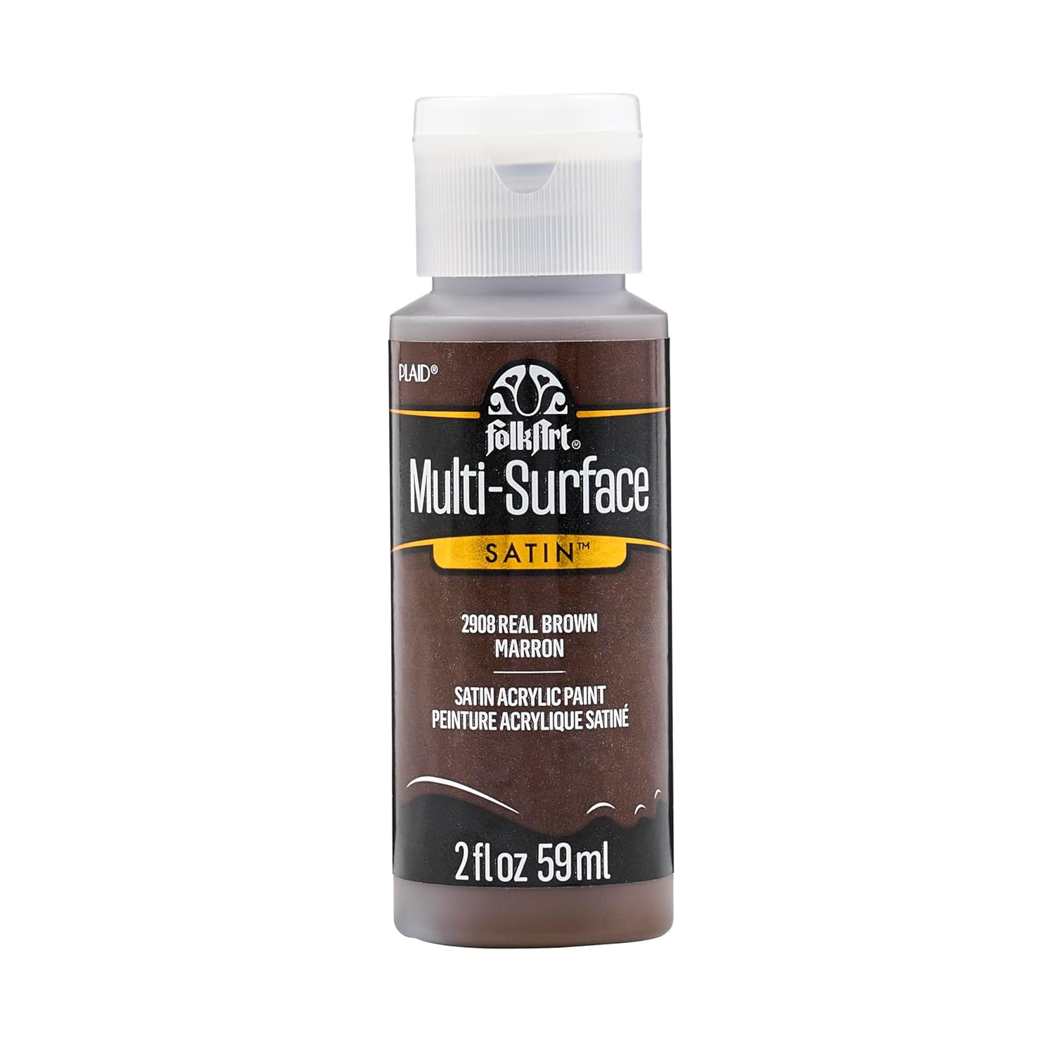 FolkArt Multi-Surface Paint in Assorted Colors (2 oz), 2908, Real Brown