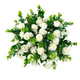 Artificial Flowers Fake Silk Rose For Decoration 33 Heads Small Roses Blooming Faux Flower Bouquet With Stem For Diy Vase Home Wedding Party 3 Pack White