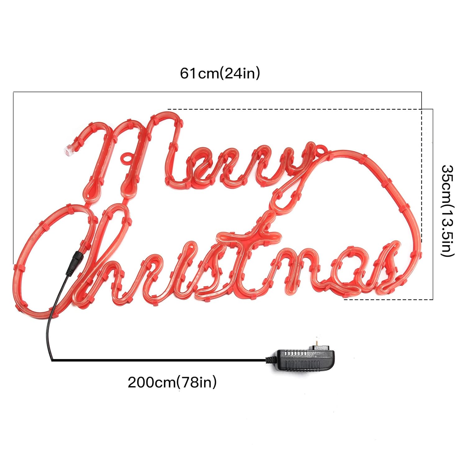 24 Inch Christmas Window Silhouette Lights,Merry Christmas Window Silhouette Lights,Double Side Lamp Decoration For Holi