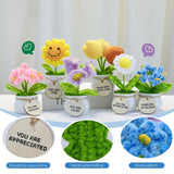 Encouragement Crochet Flowers With Positive Wooden Affirmations Handmade Artifical Flower Decor Ideal For Birthday/Christmas/Thank You Present (Blue Forget Me Not, You Are Appreciated)