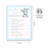 Boy Baby Shower Feud Game — Pack Of 25 — Fun Shower Family Feud Games, Blue Elephant Baby Shower Activity, Little Peanut Baby Shower Fued Games, Couples Shower G501-Bsf1