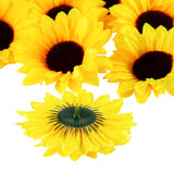 40Pcs Fake Sunflower Heads With Stems, 4" Sunflower Artificial Silk Flower Heads For Party Baby Shower Wedding Making Handicrafts Home Decor(Yellow)