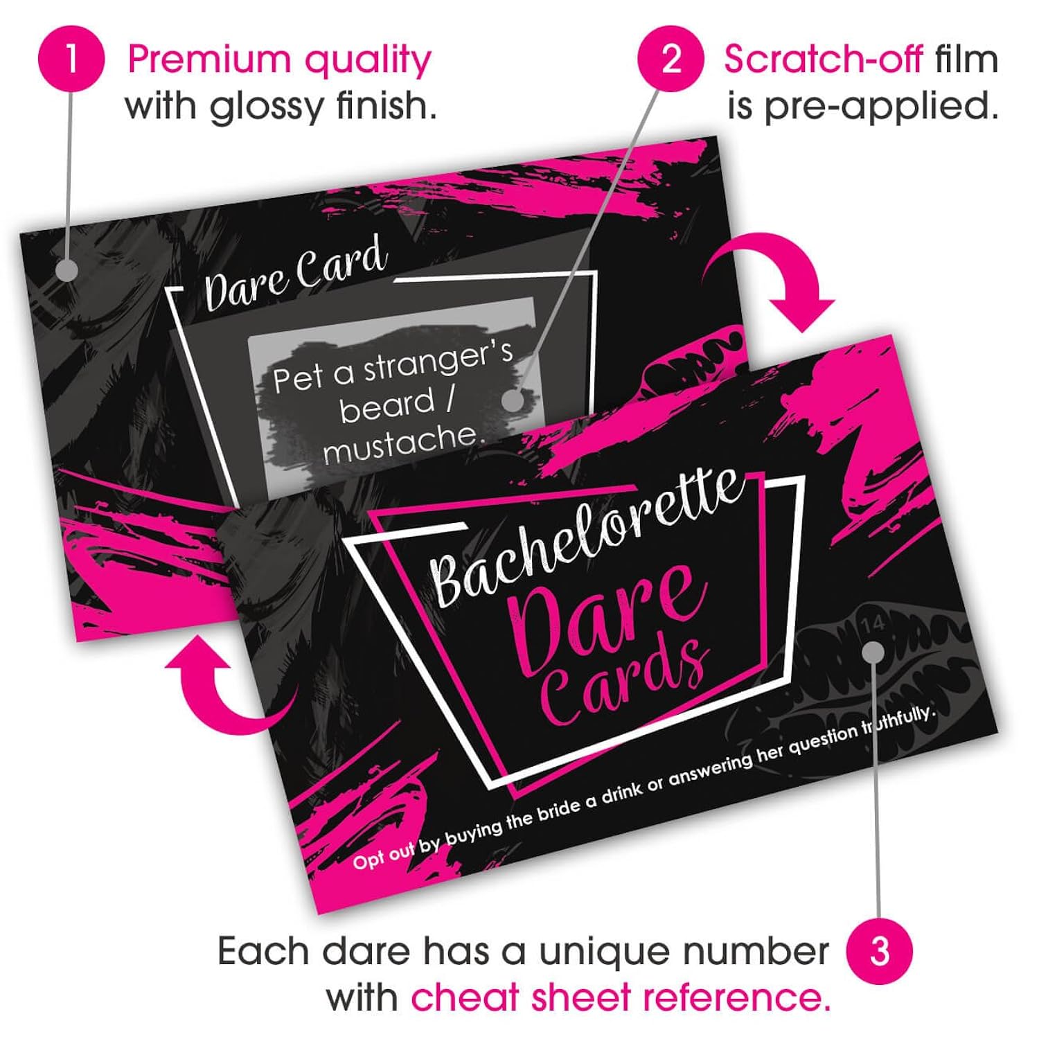 Bachelorette Party Scratch Off Dare Cards Games - 52 Funny & Naughty Dares Cards As Ultimate Bachelorette Party Supplies & Decorations