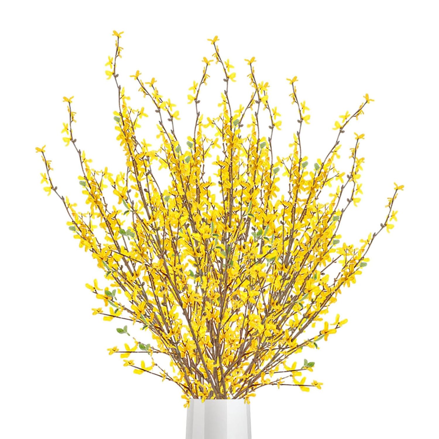 Artificial Forsythia Flowers,5Pcs 39.4 Inch Artificial Forsythia Blossom Jasmine Stems Fake Silk Forsythia Branches For Flower Arrangement Wedding Home Office Decoration