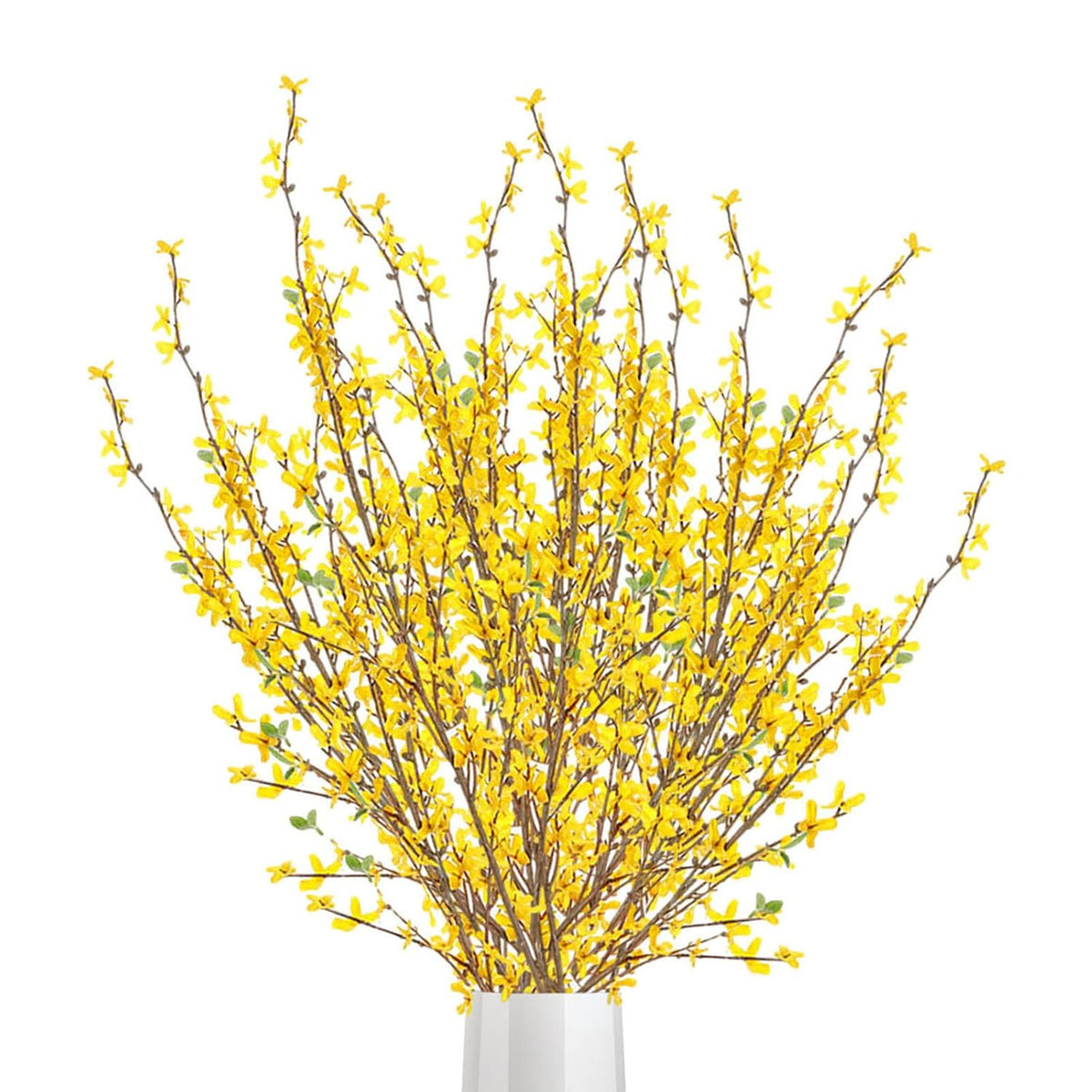 Artificial Forsythia Flowers,5Pcs 39.4 Inch Artificial Forsythia Blossom Jasmine Stems Fake Silk Forsythia Branches For Flower Arrangement Wedding Home Office Decoration