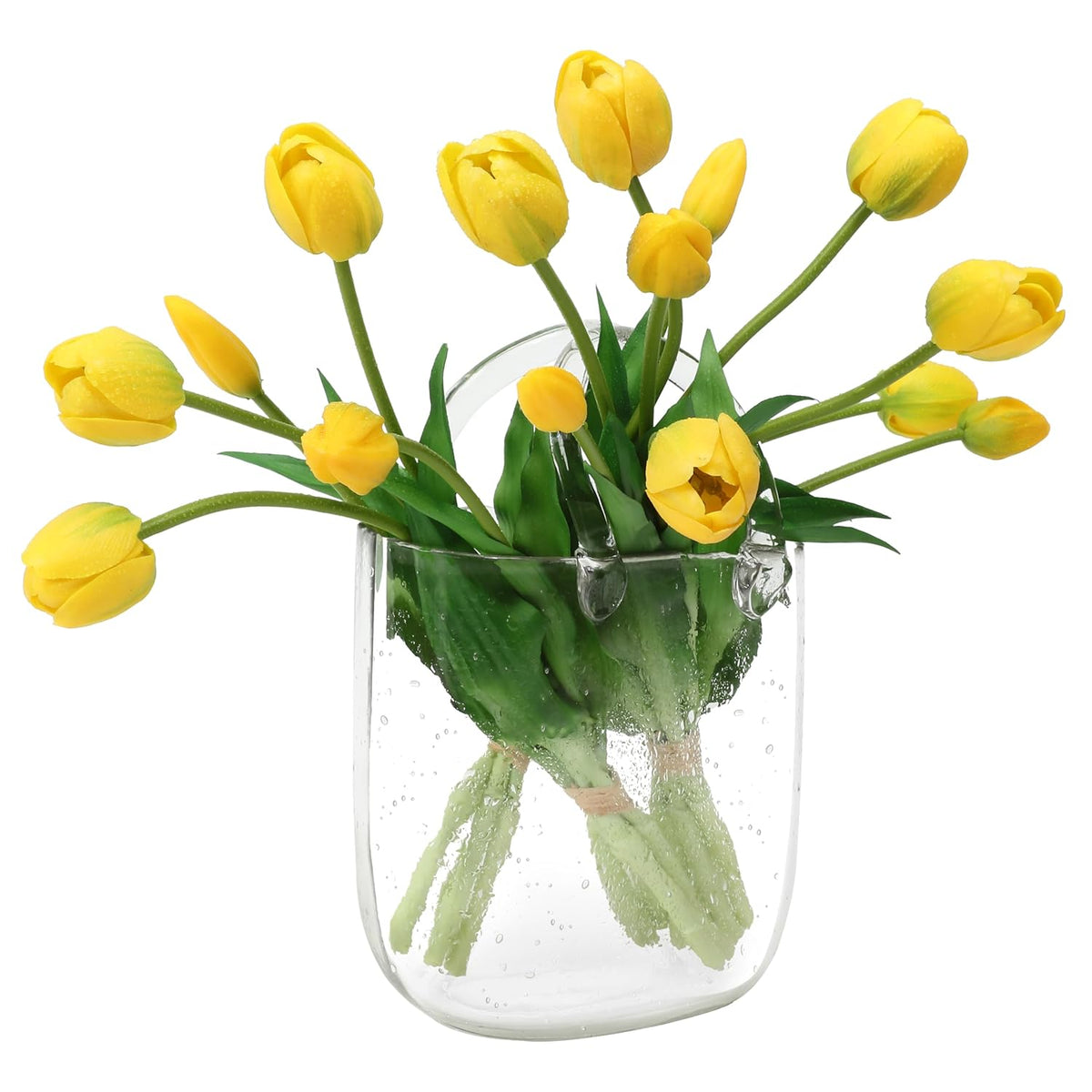 Artificial Latex Tulips Flowers, 15 Pcs Real Touch For Home, Garden, Wedding, Party & Festival Decorations, Diy Flower Arrangements, Yellow