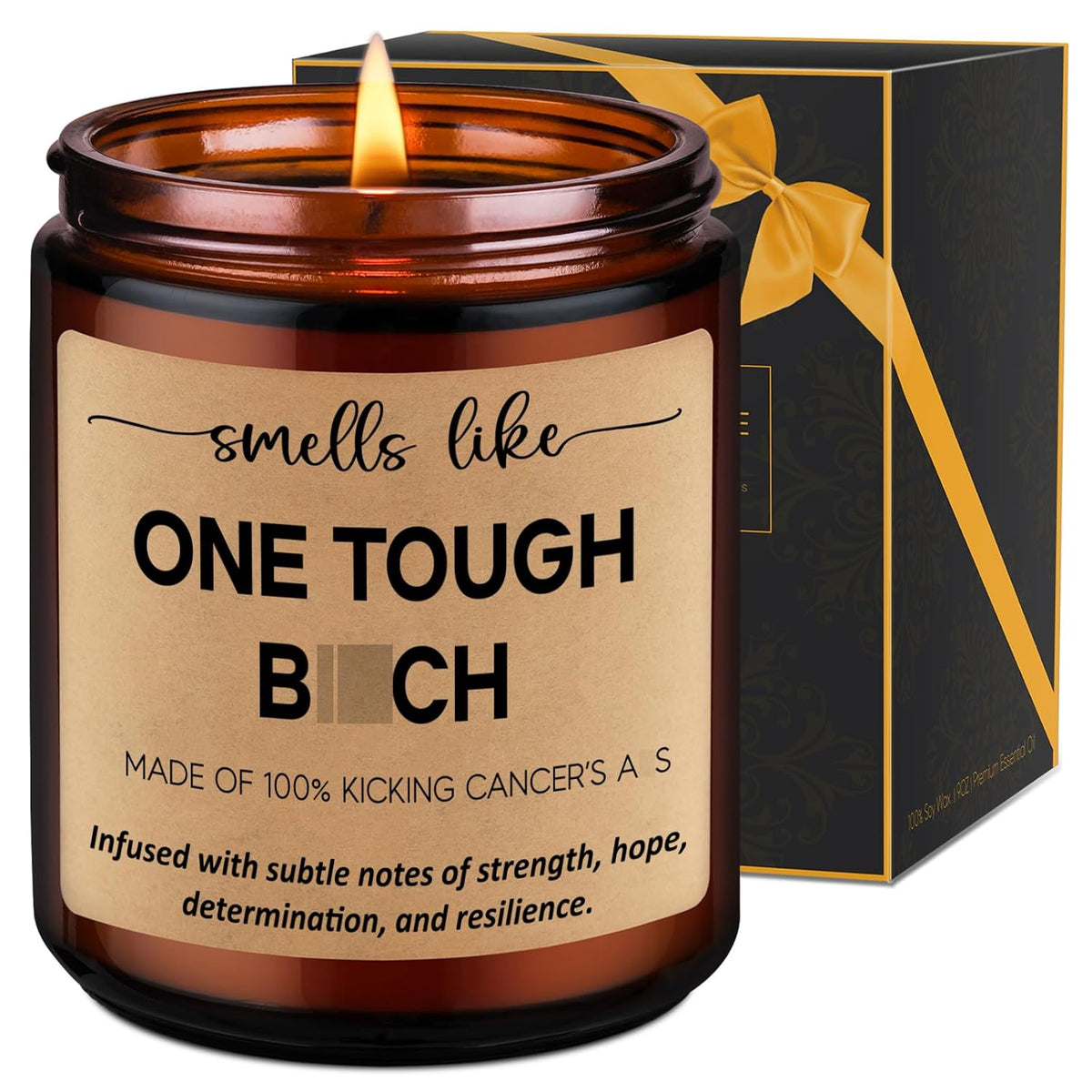 Scented Candles - Breast Cancer Survivor Gifts For Woman - Chemo Comfort Items, Cancer Care Gifts For Women - Funny Mastectomy, Cheer Up, Surgery Recovery Present For Chemo Patients, Mom