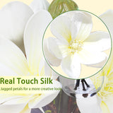 Artificial Flowers With Vase Fake Water White Magnolia Fake Flowers In Glass Vase For Home Bathroom Office Table Shelf Decoration