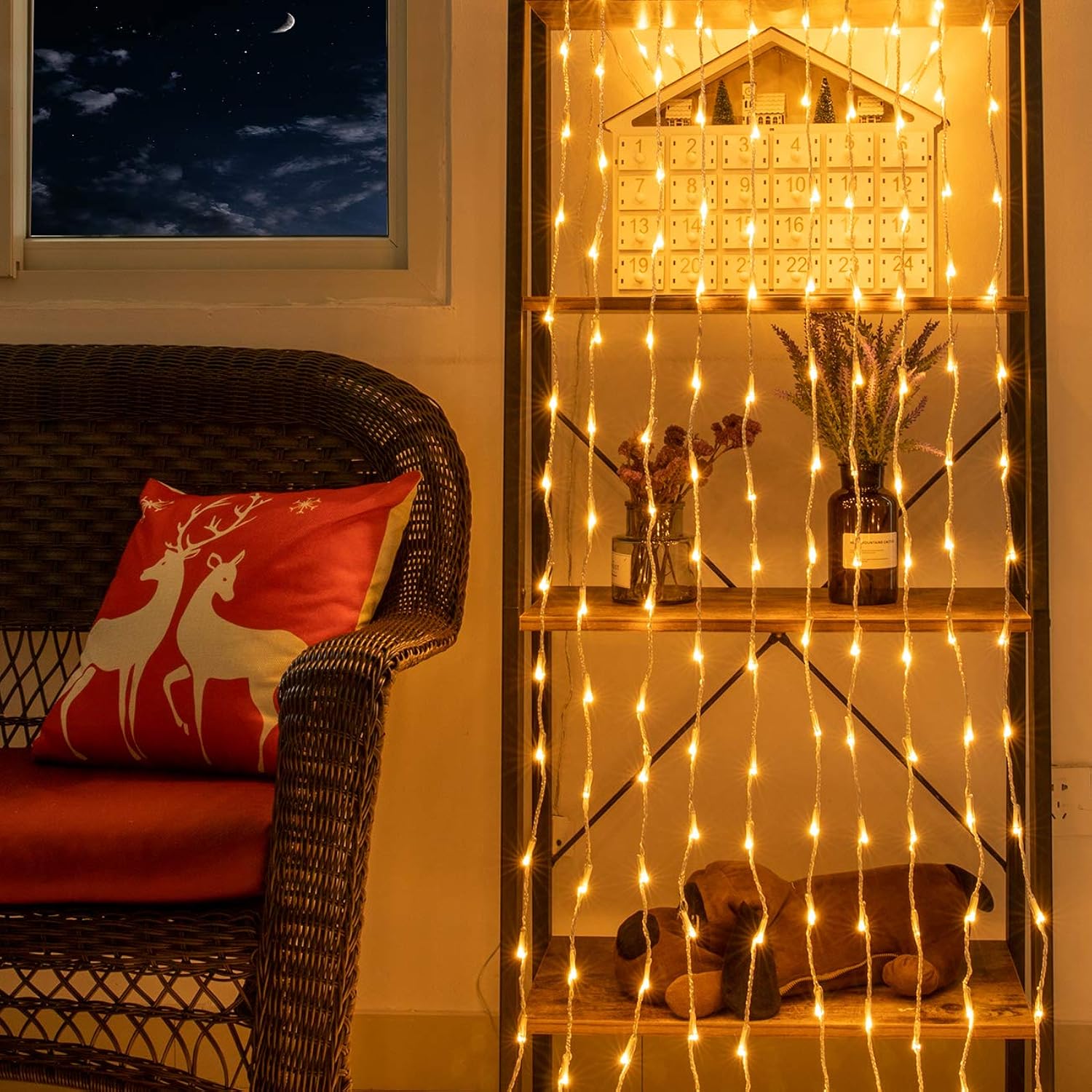 300 Led 6.6Ft X 9.8Ft Window Curtain String Light Window Fairy Lights 8 Modes For Christmas Wedding Home Garden Bedroom