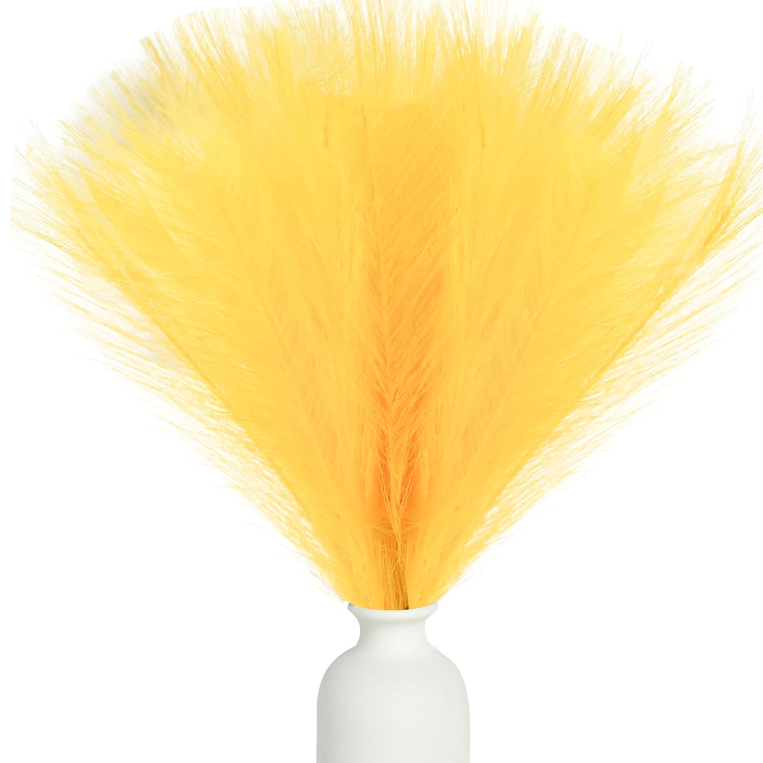 Yellow Silk Pampas Grass Bouquet 20 Stems 17.7In Fluffy Artificial Pampas With Bendable Stems For Valentine'S Day And New Year Decorations Wedding Centerpiece Home Boho Décor