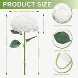 4Pcs Hydrangea Artificial Flowers 25" Faux Hydrangea Flowers, White Fake Hydrangeas Latex Real Touch Flowers With Stems For Home Decor Party Wedding Floral Arrangements