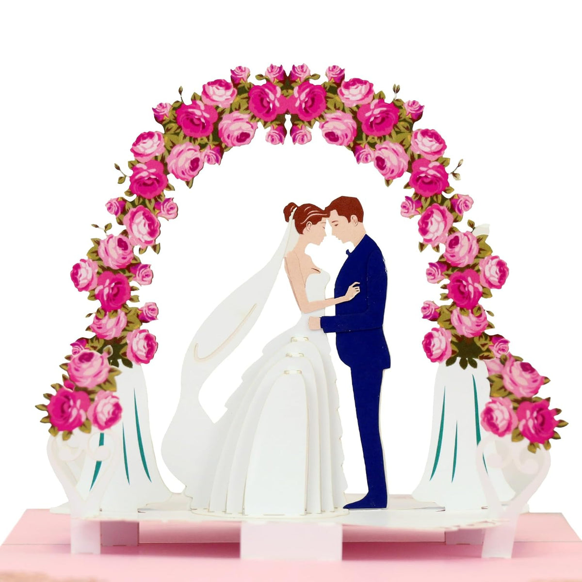 Wedding 3D Pop Up Valentine Card – Pop Up Love Cards – Wedding Cards For Bride And Groom – Anniversary Card 3D – Just Married Card - 3D Card Love With Envelope Included