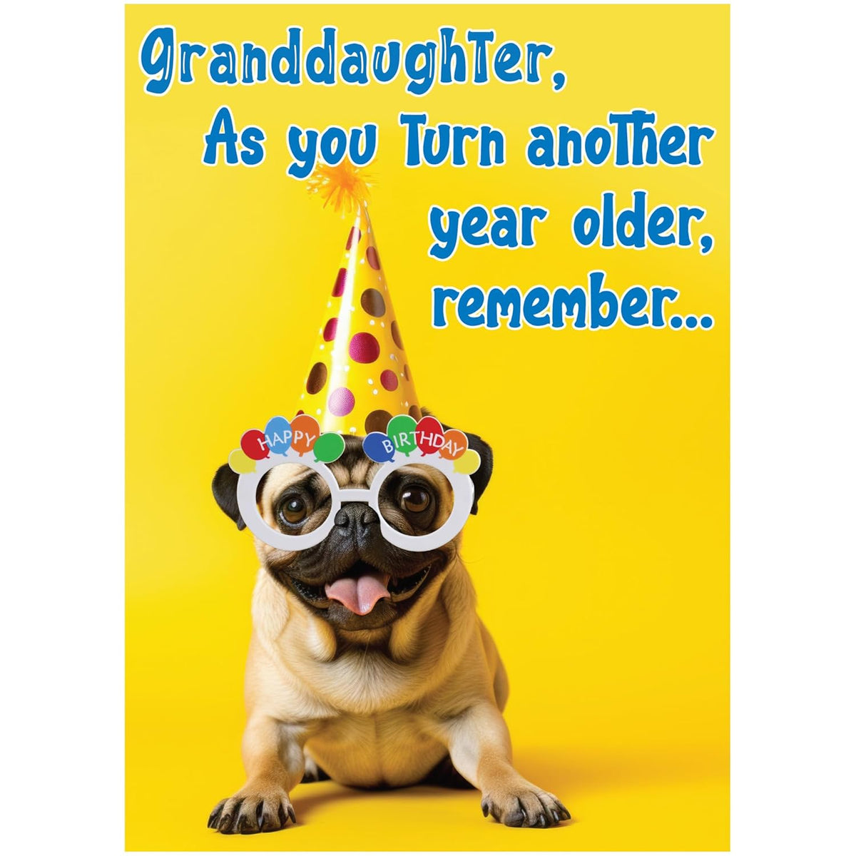 Granddaughter, As You Turn Another Year Older, Remember Anything'S Paws-Ible No Matter Your Age! Happy Birthday Card With Greeting Card Mailing Envelope