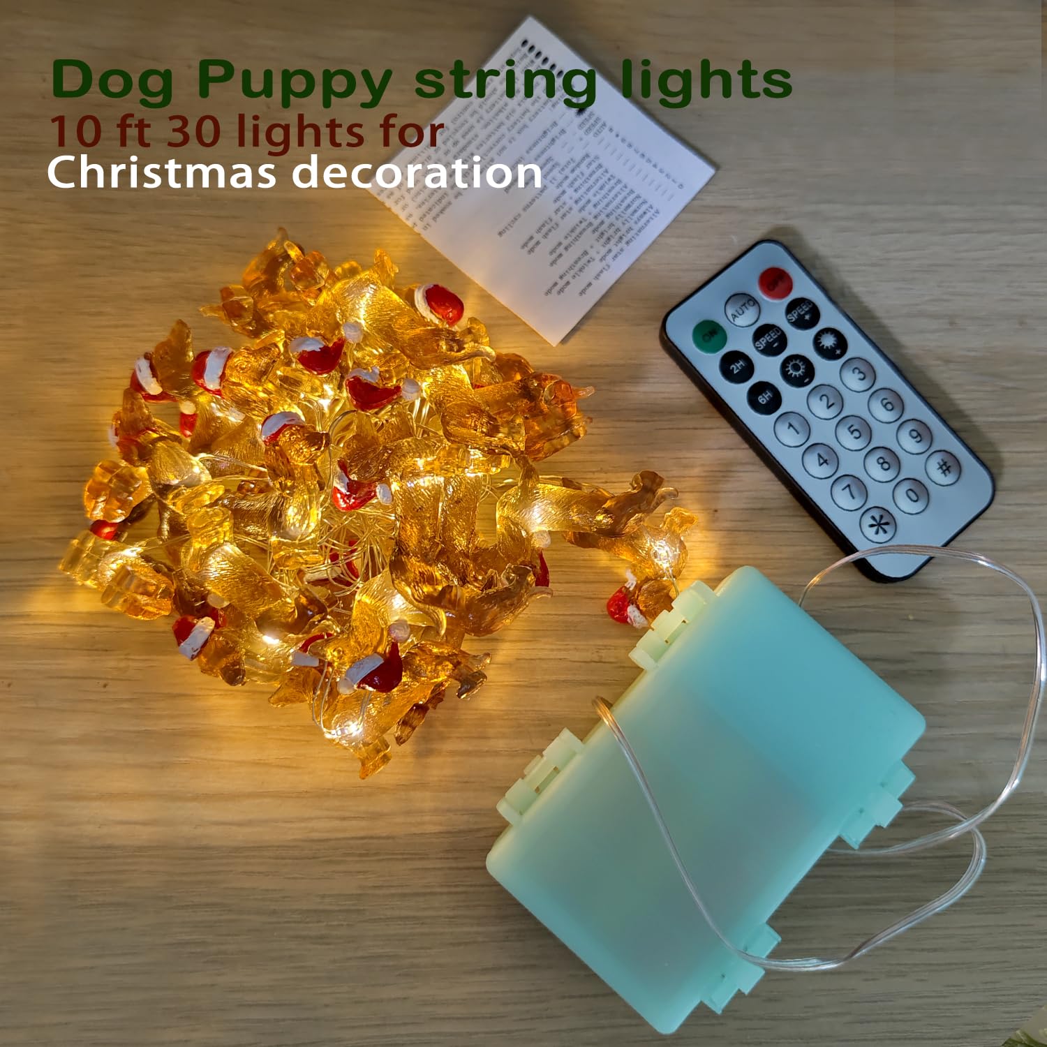 Dachshund Dog String Lights, 10Ft 30 Leds Wiener Dog Battery Operated Fairy Lights With Timer, Pets Theme Decoration For