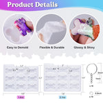 Pet Tag Resin Molds Silicone, Cat Dog Tag Molds For Epoxy Resin & Uv Resina, Bone Shape Resina Keychain Molds With 10Pcs Key Ring & 10Pcs Jump Ring, Diy Keychain Pendant Charm Crafts