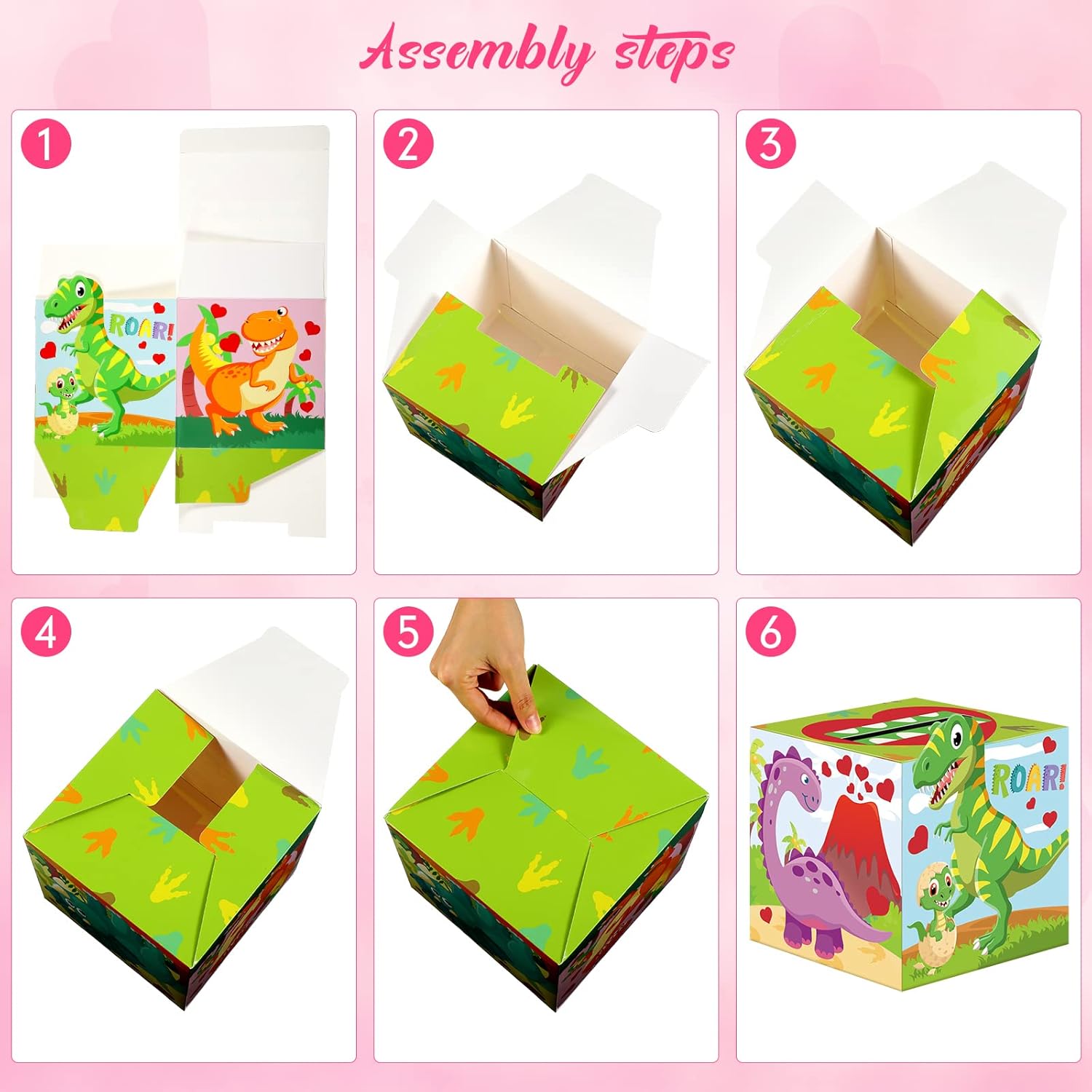 36 Pieces Valentine‘S Day Cards For Kids Dinosaur Valentine‘S Day Boxs For Boys Dinosaur Valentine‘S Day Cards And Valentine Mailbox For Classroom Exchange Party Supplies