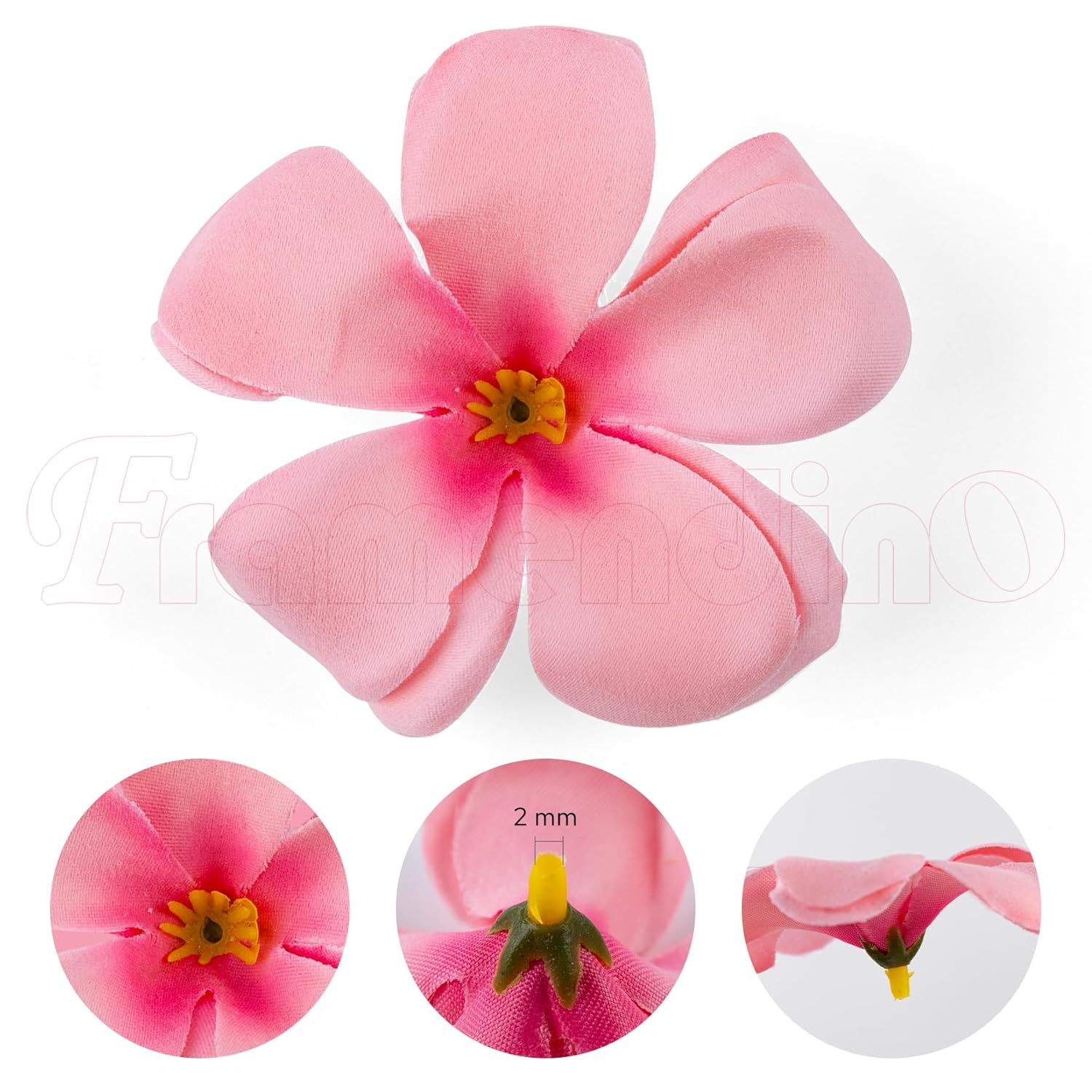 , 100 Pack Pink Plumeria Frangipani Flower Heads Artificial Flowers Head For Diy Crafts Wreath Garland Home Wedding Party Decor