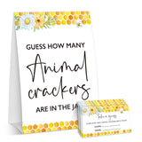 Honey Bee Baby Shower Games, Summer Daisy Floral Guess How Many Animal Crackers Games, Bumble Bee Gender Reveal Party Decorations And Supplies, 1 Sign & 50 Cards-A11