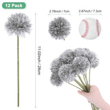 12-Pack Artificial Chrysanthemum Ball Flowers, 11 Inch Faux Chrysanthemum Silk Bouquets Real Touch Faux Flowers For Home/Wedding/Christmas/Party[Silver]