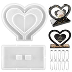 Large Photo Frame Resin Molds, Heart Shape Silicone Mold For Photo Frames Making, Diy Picture Frame Display Unique Mold For Resin Casting Art Crafts Table Home Decor Gift