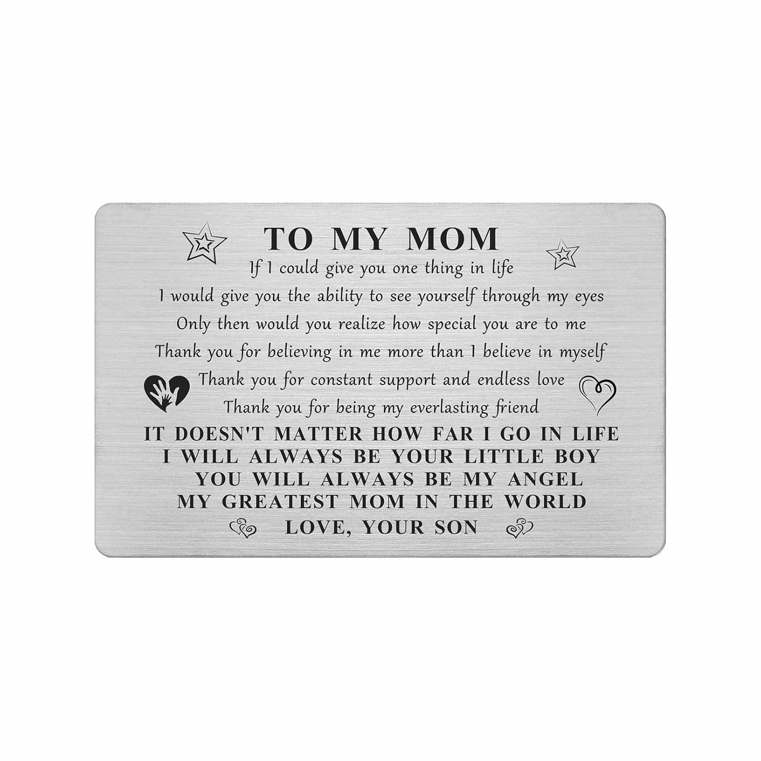 To My Mom Gifts From Son, Happy Mom Birthday Card Gifts, Unique Thank You Mother Present, I Love You Mommy Wedding Day Present