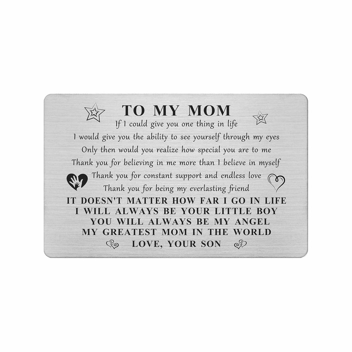 To My Mom Gifts From Son, Happy Mom Birthday Card Gifts, Unique Thank You Mother Present, I Love You Mommy Wedding Day Present