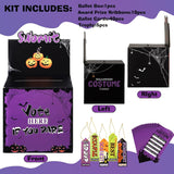 Halloween Costume Contest Ballot Box And 40 Voting Cards, 10 Award Prize Ribbons Fun Decorations, Halloween Party Supplies For Home Indoor Office And Party Games (Purple)