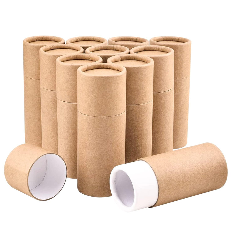 Kraft Paperboard Tubes, 10Pcs Round Kraft Paper Containers For Tea Coffee Craf