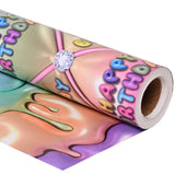 Reversible 3D Effect Birthday Wrapping Paper For Kids Men Women - Stereoscopic Design Gift Wrap Sheets For Holiday Birthday Party (Total 28.5Sq.Ft)