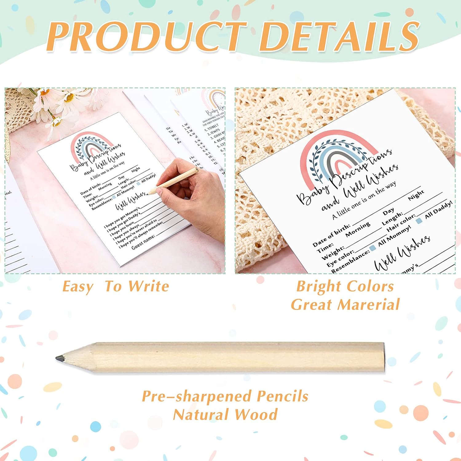 145 Pcs Boho Baby Shower Game Set 125 Cards With 20 Pencils Funny Baby Shower Games Include Word Scramble Predict Who Descriptions And Wishes Price