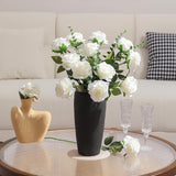 50Pcs Roses Artificial Flowers Bulk,Realistic Long Stem Fake Silk Roses For Wedding Centerpiece Table Vases Party Home Kitchen Diy Bouquets Decor?Off White?