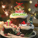 Merry Christmas Fondant Mold Christmas Cartoon Character Silicone Molds Xmas Gift Hat Chocolate Candy Mold For Cake Decorating Cupcake Topper Gum Paste Polymer Clay