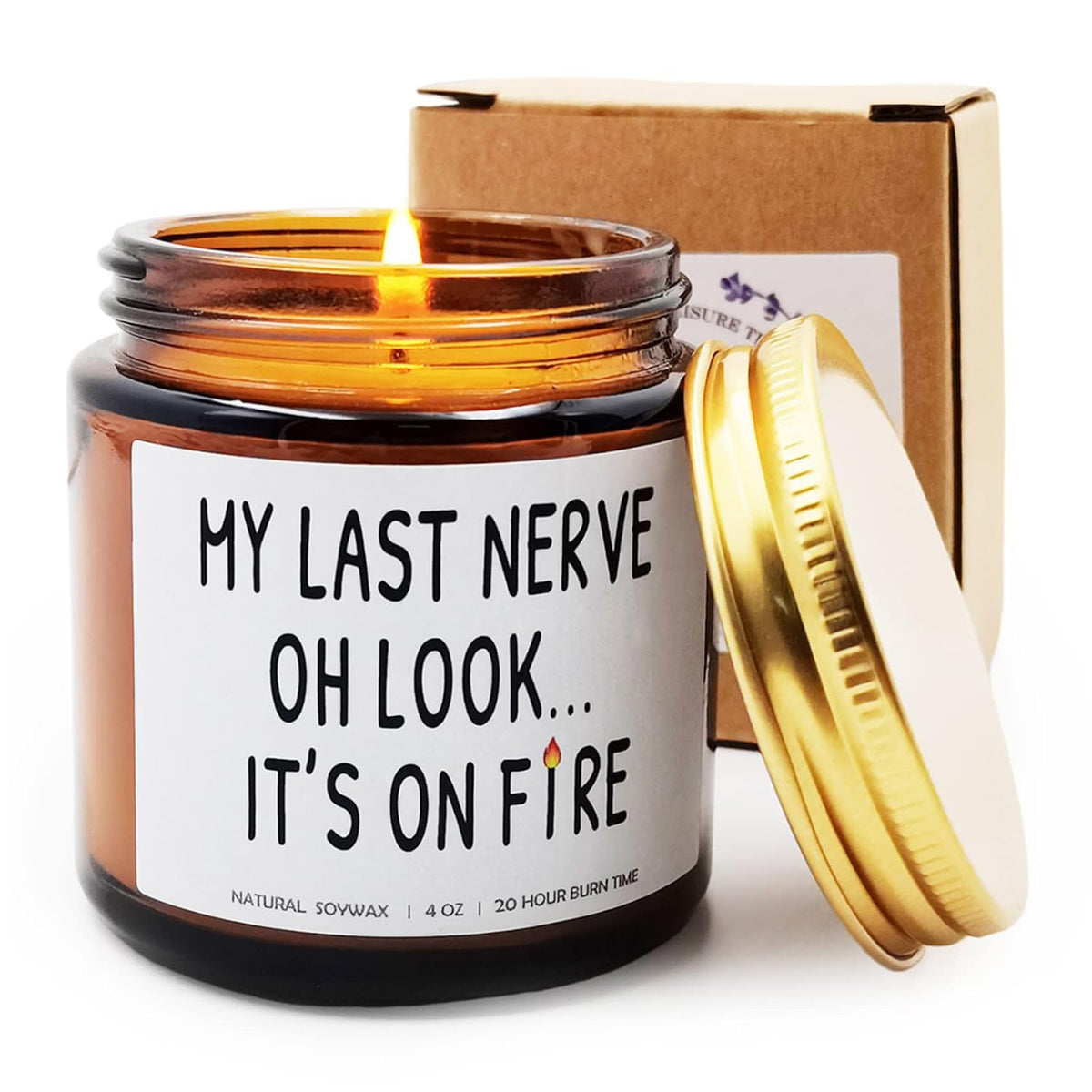 My Last Nerve Lavender Scented Candles,Funny Friendship Gifts For Best Friend Women, Mother'S Day Birthday Christmas For Mom Dad Sister Coworker(My Last Nerve)
