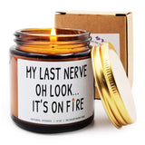 My Last Nerve Lavender Scented Candles,Funny Friendship Gifts For Best Friend Women, Mother'S Day Birthday Christmas For Mom Dad Sister Coworker(My Last Nerve)