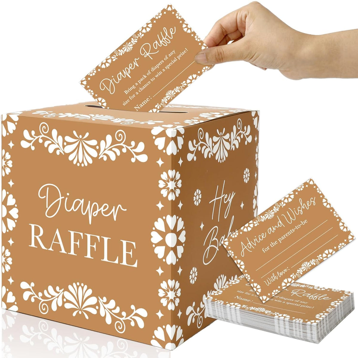 51Pcs Cielito Lindo Diaper Raffle Box Set Game Box With Ticket Platos De Barro Terracotta Flower Game Kit For Baby Shower Party Decoration