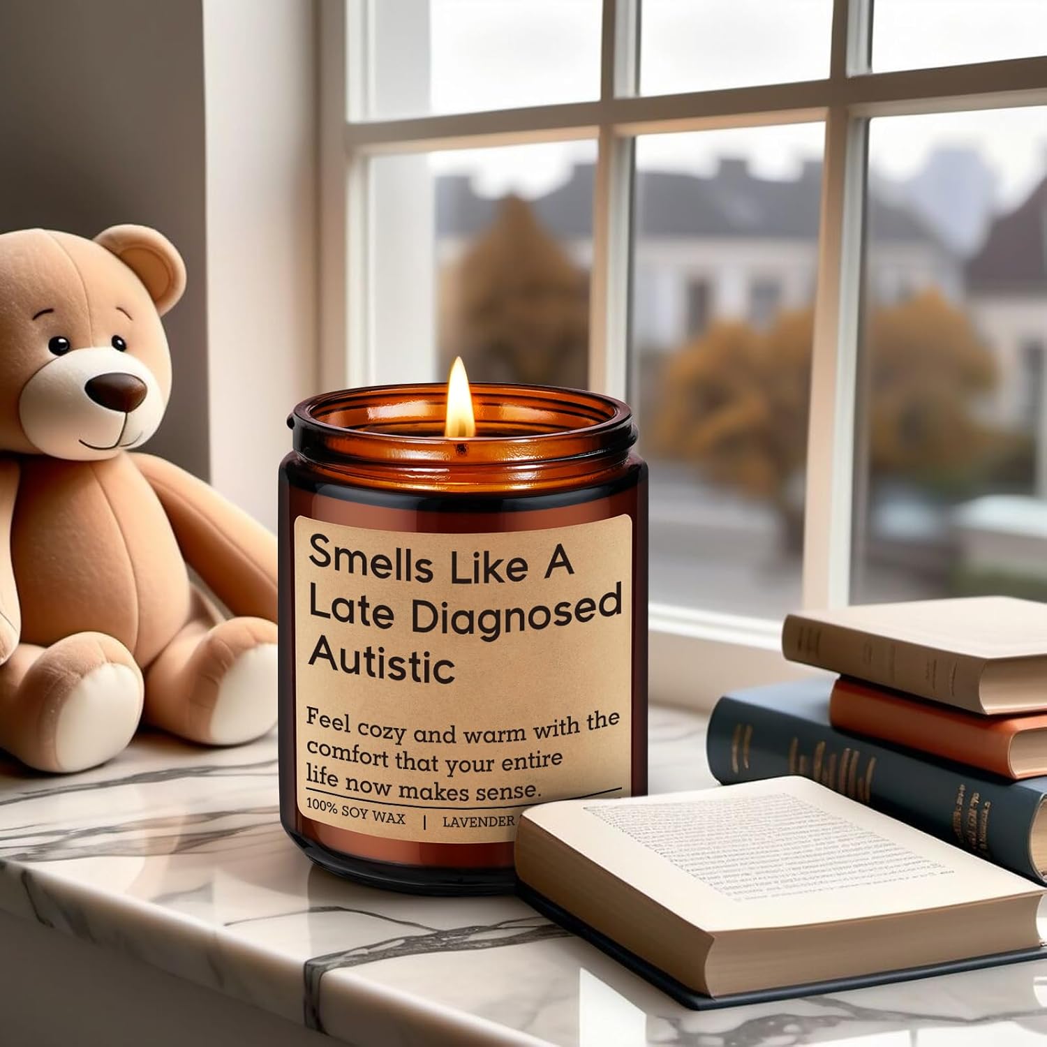 Candle, Late Diagnosed Autism Gifts For People, Autistic Adult Must Have - Neurodivergent Gifts For Autistic Adults, Teens - Funny Autism Awareness Acceptance Stuff For Men Women Mom Dad