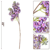 22” Artificial Lilac Flower Branch Real Touch Gradient Purple Fake Delphinium Antirrhinum Stem Flower For Wedding Bouquet Table Centerpieces Vase Floral Arrangement Home Decoration 2Pcs