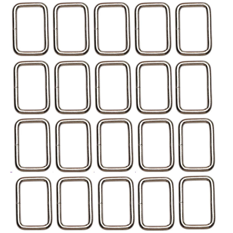 1Inch/25Mm Rectangle Bag Purse Snap Hook Metal Loop Rings Webbing Belts Buckle