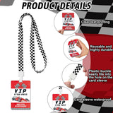 25 Sets Racing Vip Pass Cards Race Car Theme Birthday Party Pvc Vip Passes Tickets With Checkered Lanyards For Event Gamer Fast One Invitations