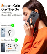 Upgrade Magnetic Phone Grip & Kickstand for iPhone 15/14/13/12, Samsung, Google