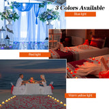 2000Pcs Red Artificial Rose Petals With 24Pcs Red Led Tea Lights Kit, For Decor