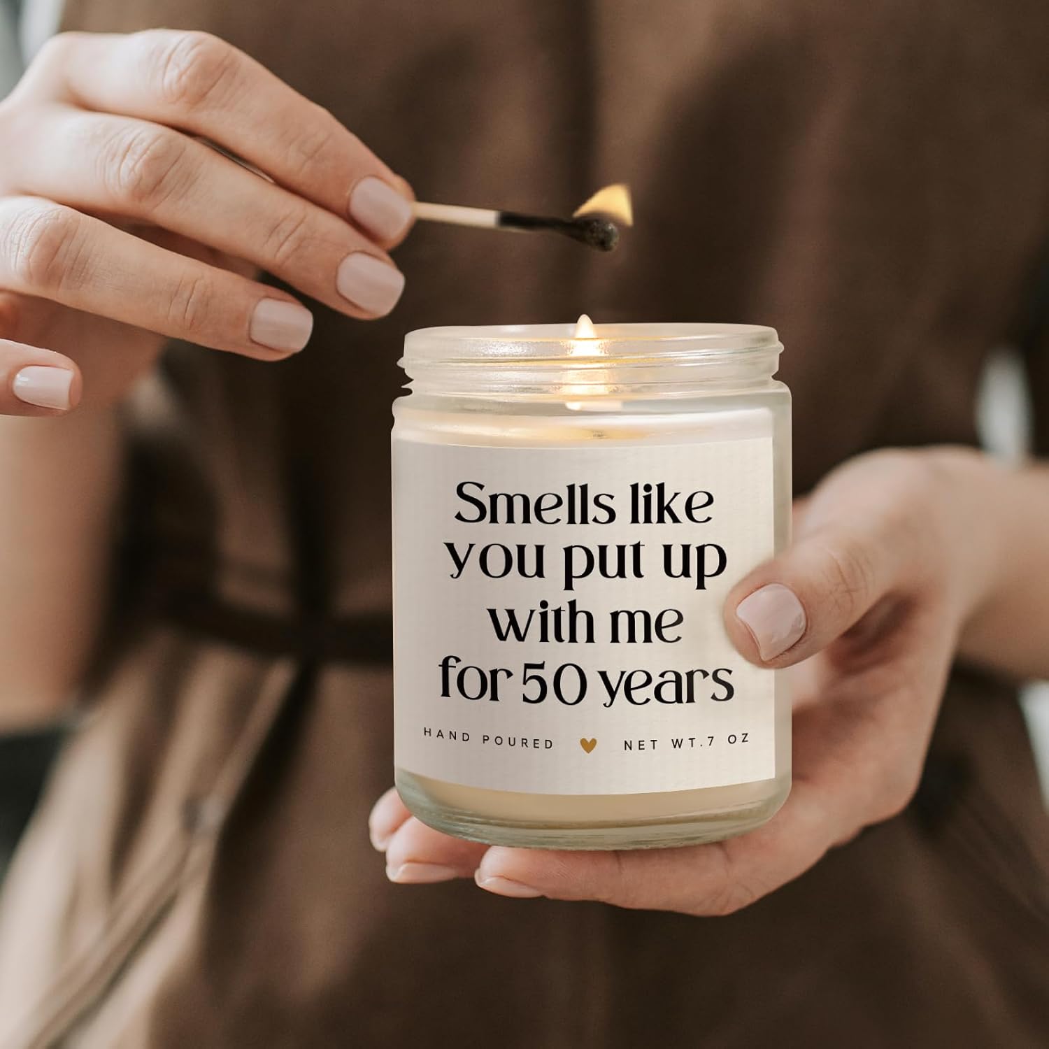 50Th Anniversary Wedding Gifts - Funny 50Th Anniversary Couple Candle, 50 Year Golden Wedding Keepsake Gift For Women Men Him Her Wife Husband Friend Parents, 7Oz