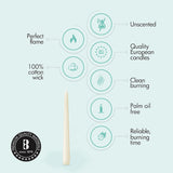 30 Count Household Ivory Taper Candles - 10 Inches - Premium European Quality - 8 Burn Hours - Bulk Pack Unscented Dripless And Smokeless Home Décor, Restaurant, Wedding, & Party Candlesticks