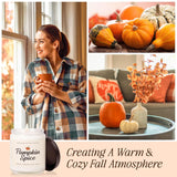 Pumpkin Candle, Hello Fall Gifts- 9Oz Aromatherapy Cinnamon Pumpkin Spice Soy Wax Candle For Home Scented- Autumn Gifts For Women, Men, Fall Decorations For Home