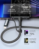 4 in 1 60W USB C Multi Charging Cable Fast Charging Data Sync iPhone Samsung