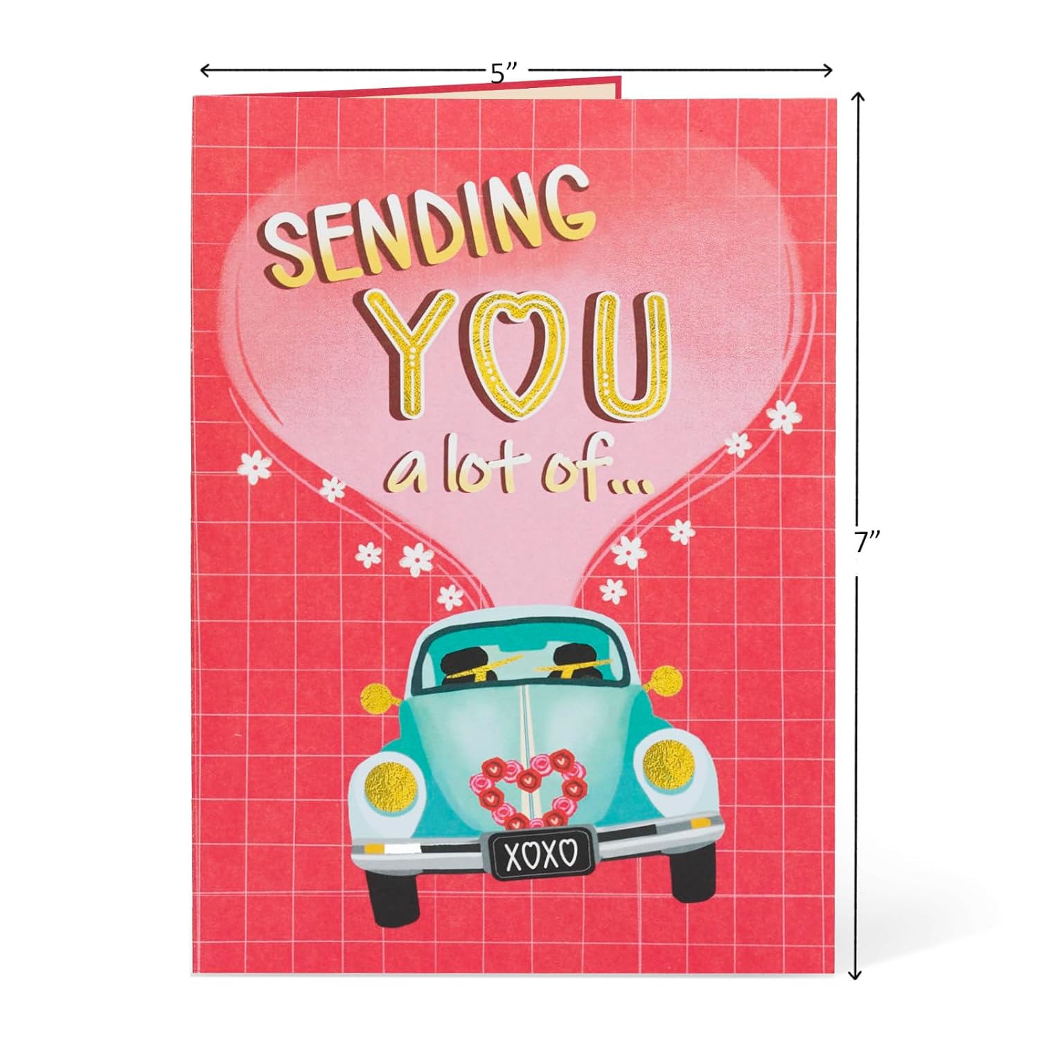 Love Car Valentines Pop Up Card, Blue Beetle For Love, Birthday, All Occasion, Just Because, Gift For Him, Husband, Boyfriend, Crush, Father, 5X7 - Includes Envelope And Message Note