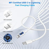 2 Pack 10FT USB C to Lightning Cable MFi Certified Fast Charging iPhone Charger Cord