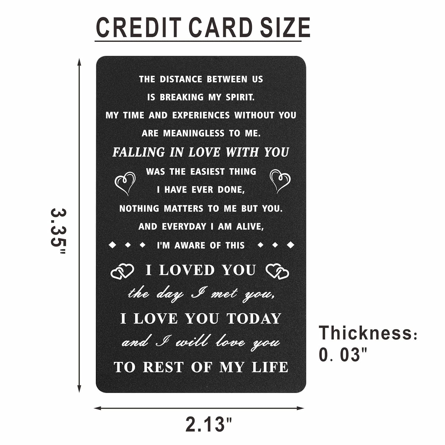 Long Distance Relationship Gifts, Romantic Love Plaque With Quote, Miss You Cards, I Will Love You For The Rest Of My Life Gifts For Him Her